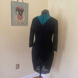 Vintage y2k hanky panky bodycon black lace dress